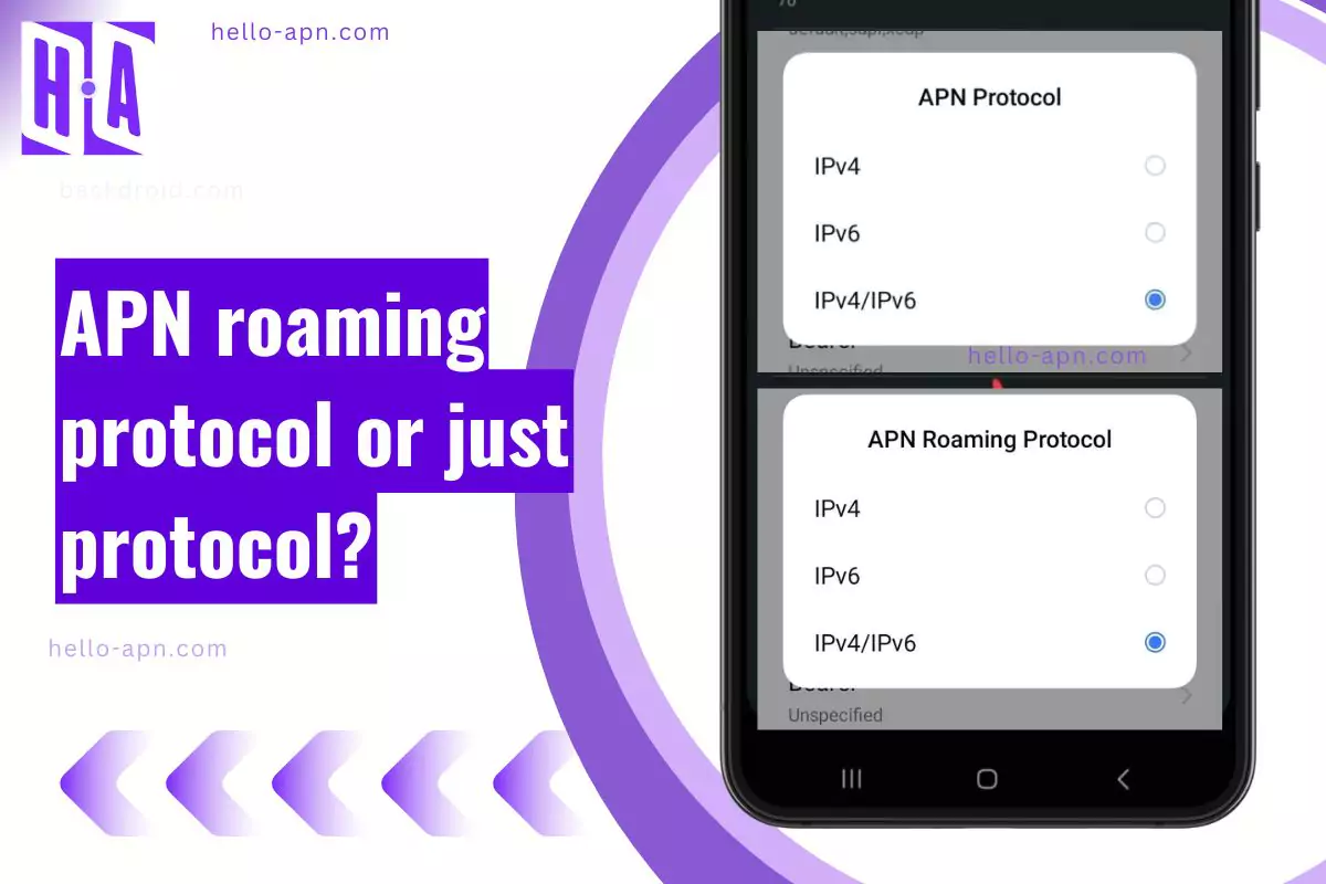 screenshot of both apn roaming protocol, and apn protocol with same overlay text