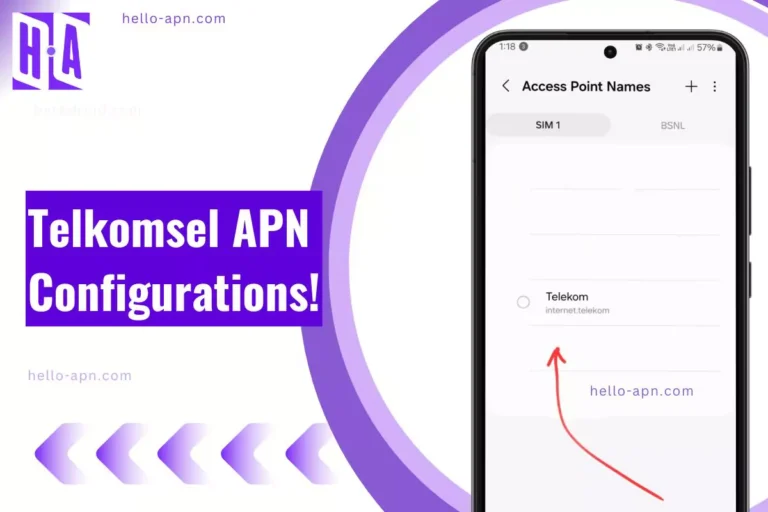 screenshot of configuring the telkomsel apn with same overlay text