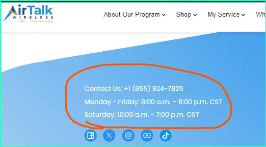 contact us for airtalk wireless