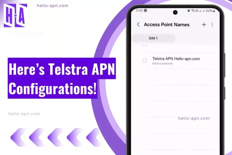 screenshot of the telstra apn configuration from android with same overlay text