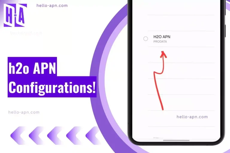 screenshot of the h2o apn configurations with same overlay text