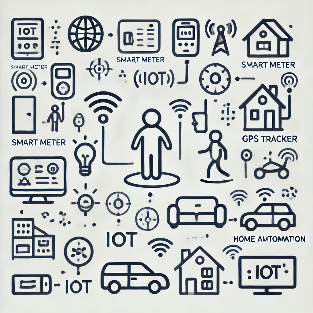 Minimalist stick figure illustration showcasing the concept of custom APN profiles in IoT applications. 