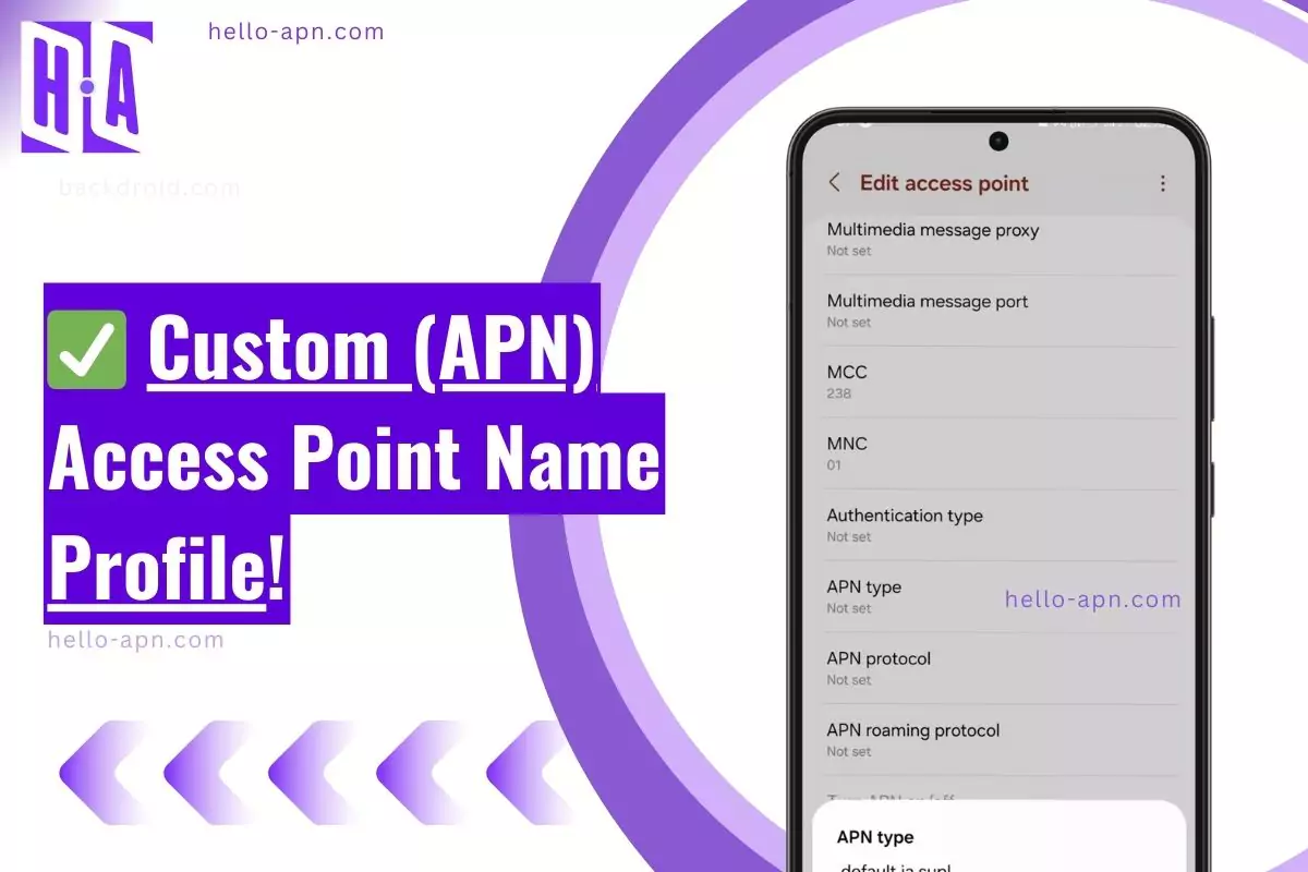 image of apn settings up with overlay text custom apn profile