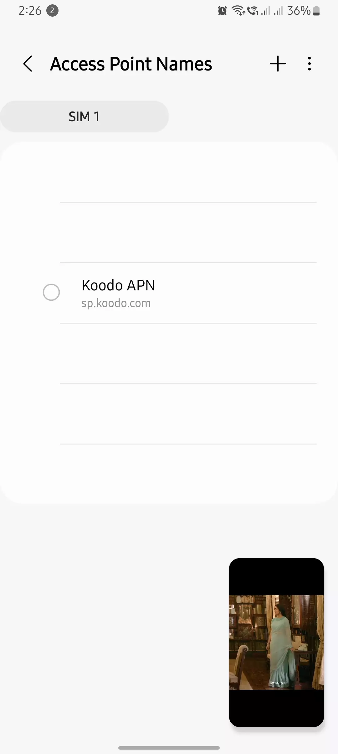 screenshot access point name with koodo