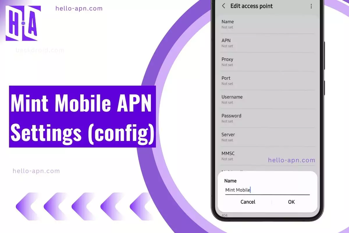 screenshotted mint mobile apn with same text