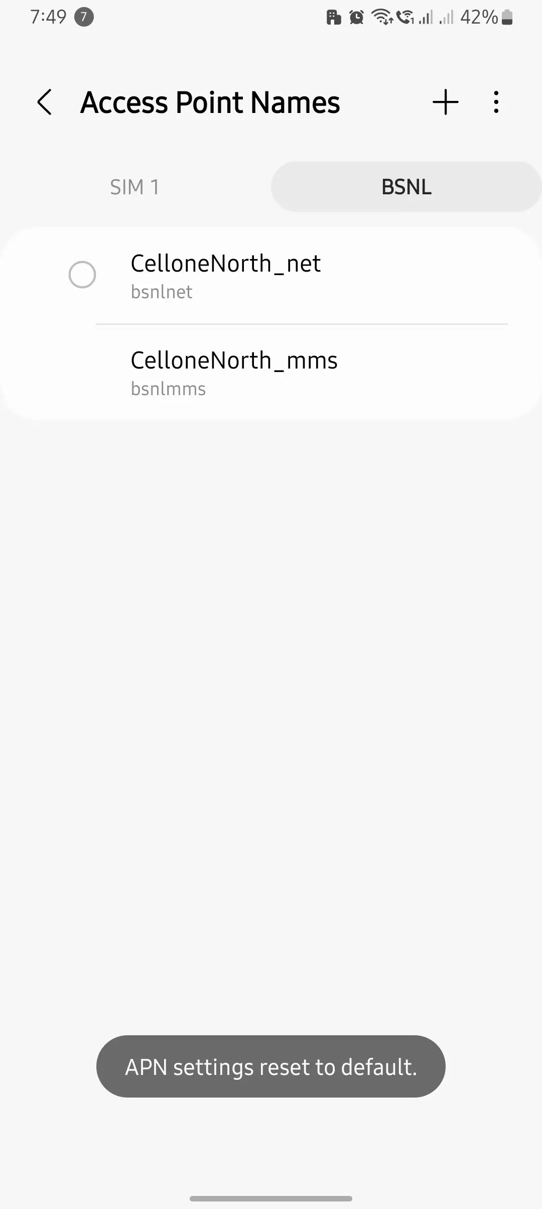 APN settings reset to default screenshot