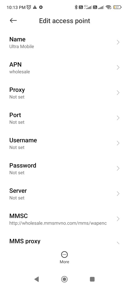 access point names settings with ultra mobile apn