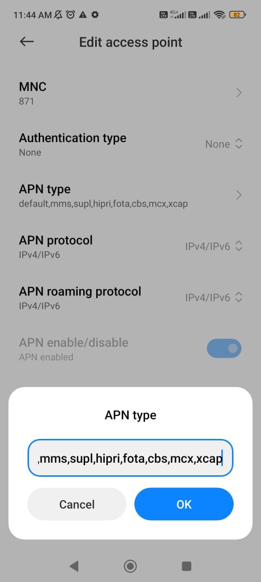 adding apn value into gtt settings android