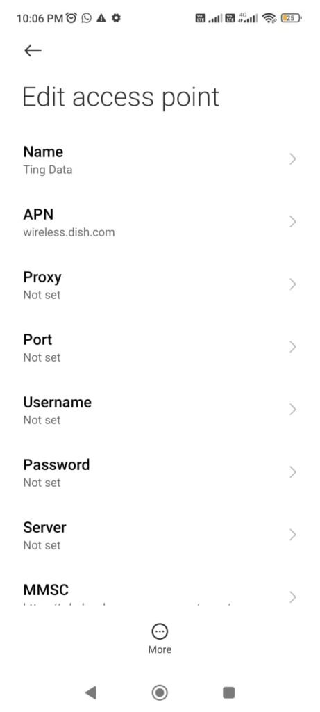 adding apn value into ting settings android