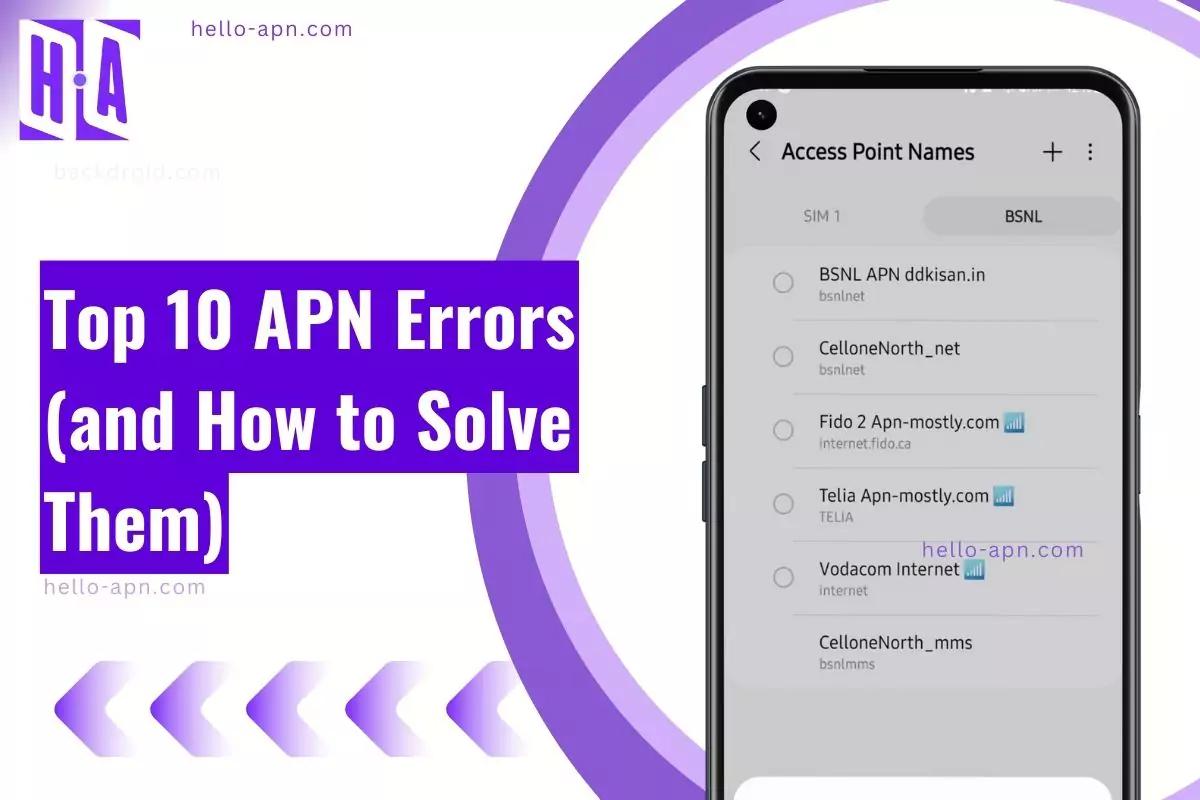 apn errors and how to solve them with screenshot and similar overlay text