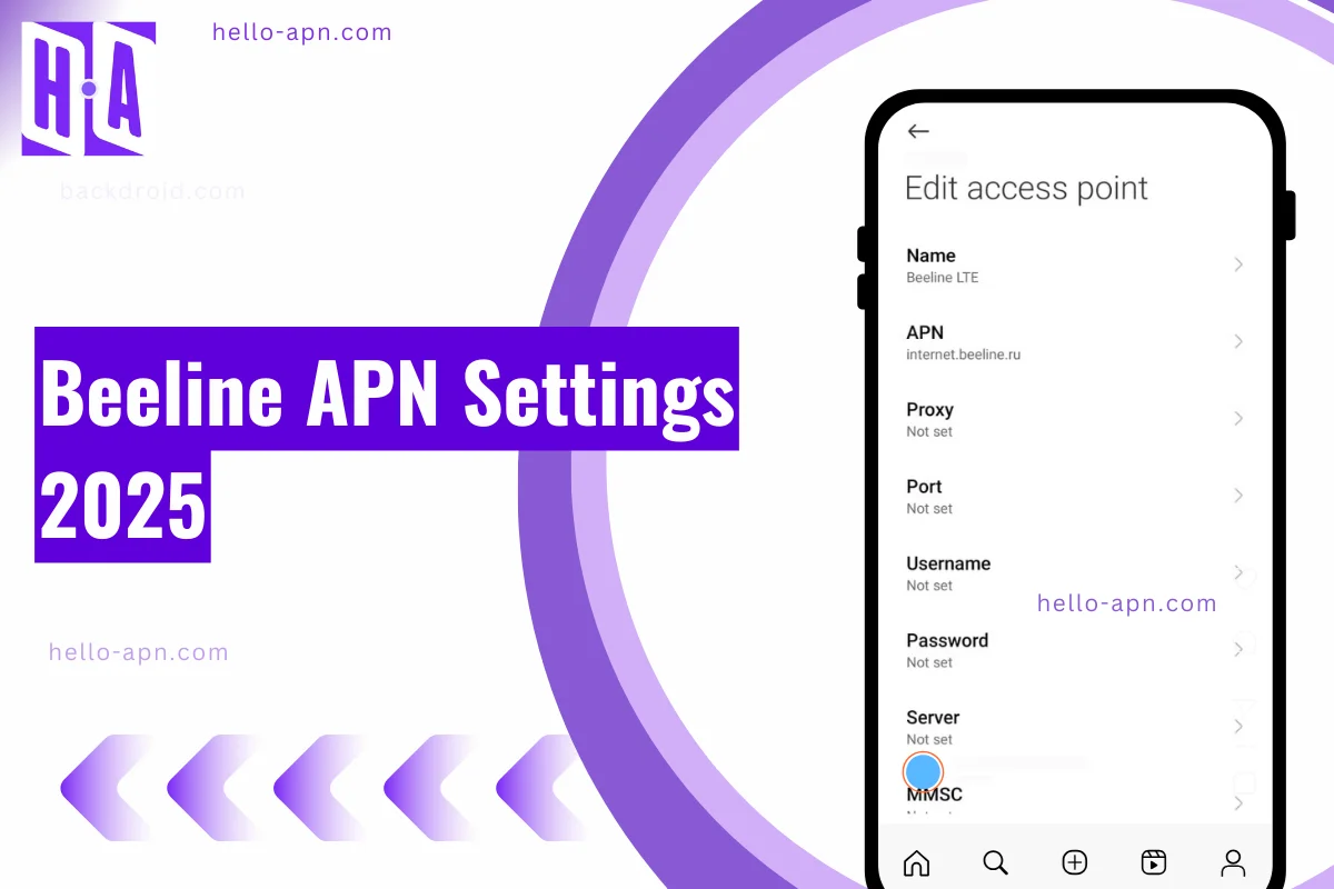 configured Beeline internet settings for android-iphone