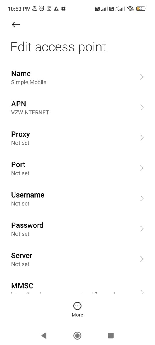 naming simple mobile apn for internet