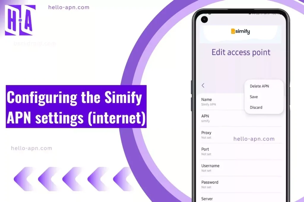 configuring the simify APN