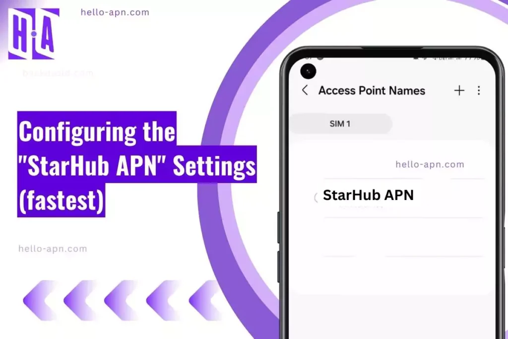 screenshot of the StarHub APN with similar overlay text