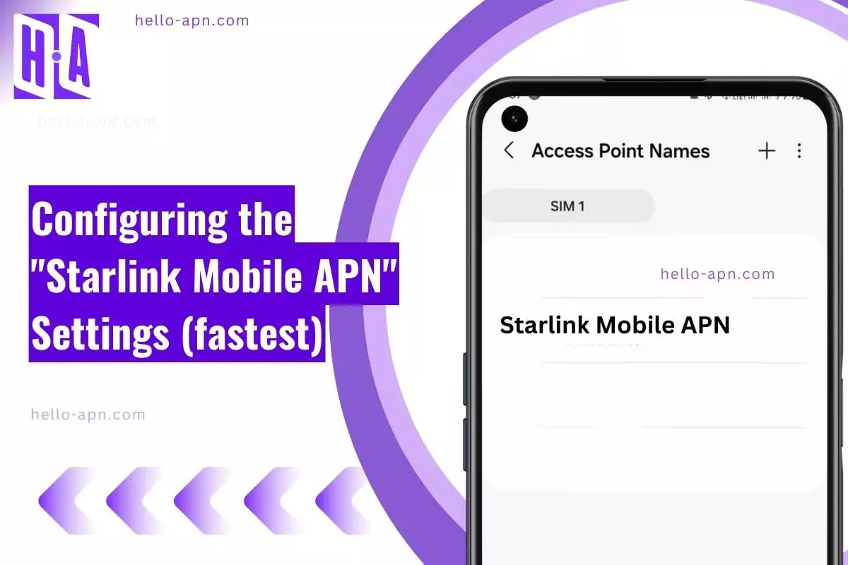 screenshot of the Starlink Mobile with apn overlay text